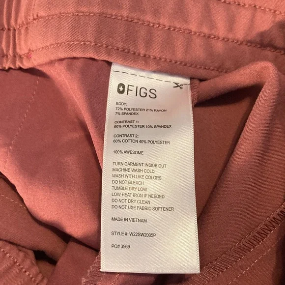 FIGS Zamora Jogger Scrub Pants Womens Size S Pink Nurse Slim Fit Pockets Cargo - Picture 8 of 15